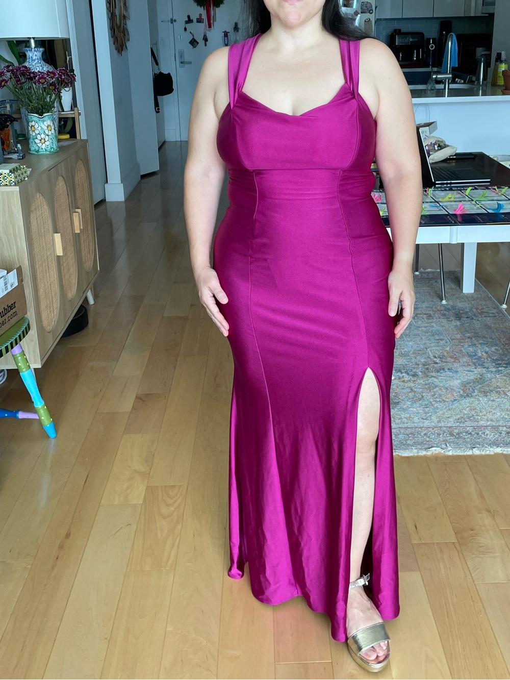 Nightway Fuschia Gown size 10P